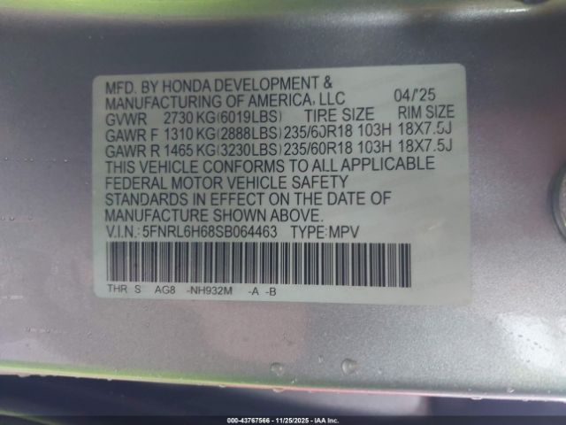 Honda Odyssey Ex-l Image 9