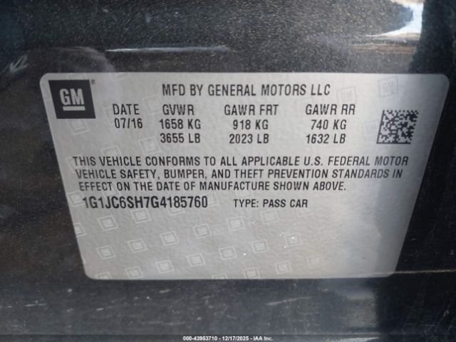 Chevrolet Sonic Lt Auto Image 9