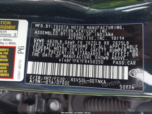 Toyota Camry Le Image 3