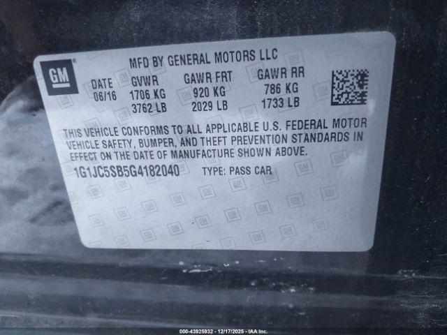 Chevrolet Sonic Lt Auto Image 15