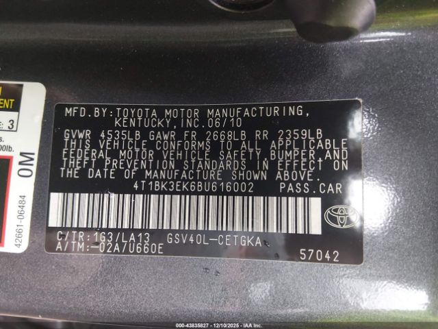 Toyota Camry Xle V6 Image 4